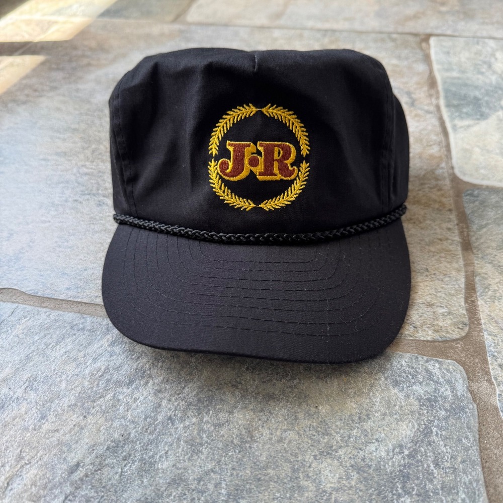 Vintage JR Cigars Black Snapback Hat‎ – Unique Zip Tie Adjustable Cap by Nissin